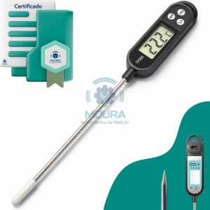 Termômetro Culinário Digital Espeto Com Certificado De Calibração - Moura Instrumentos - Tp300p - Preto